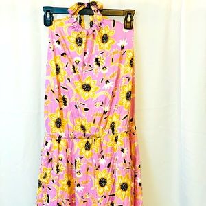 BRAND NEW LOFT ROMPER WITH TIE AROUND NECK.